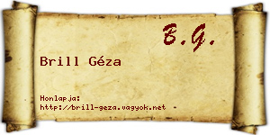 Brill Géza névjegykártya
